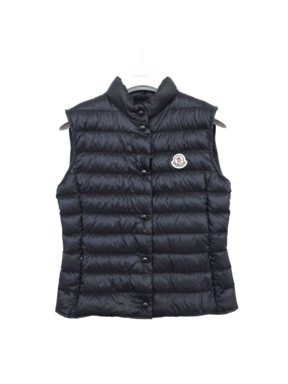 Moncler Liane Down Vest Sleeveless Nylon Logo Patch Lightweight Light